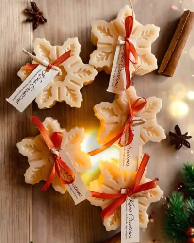 Sparkling snowflake christmas soy candle_kanacreations