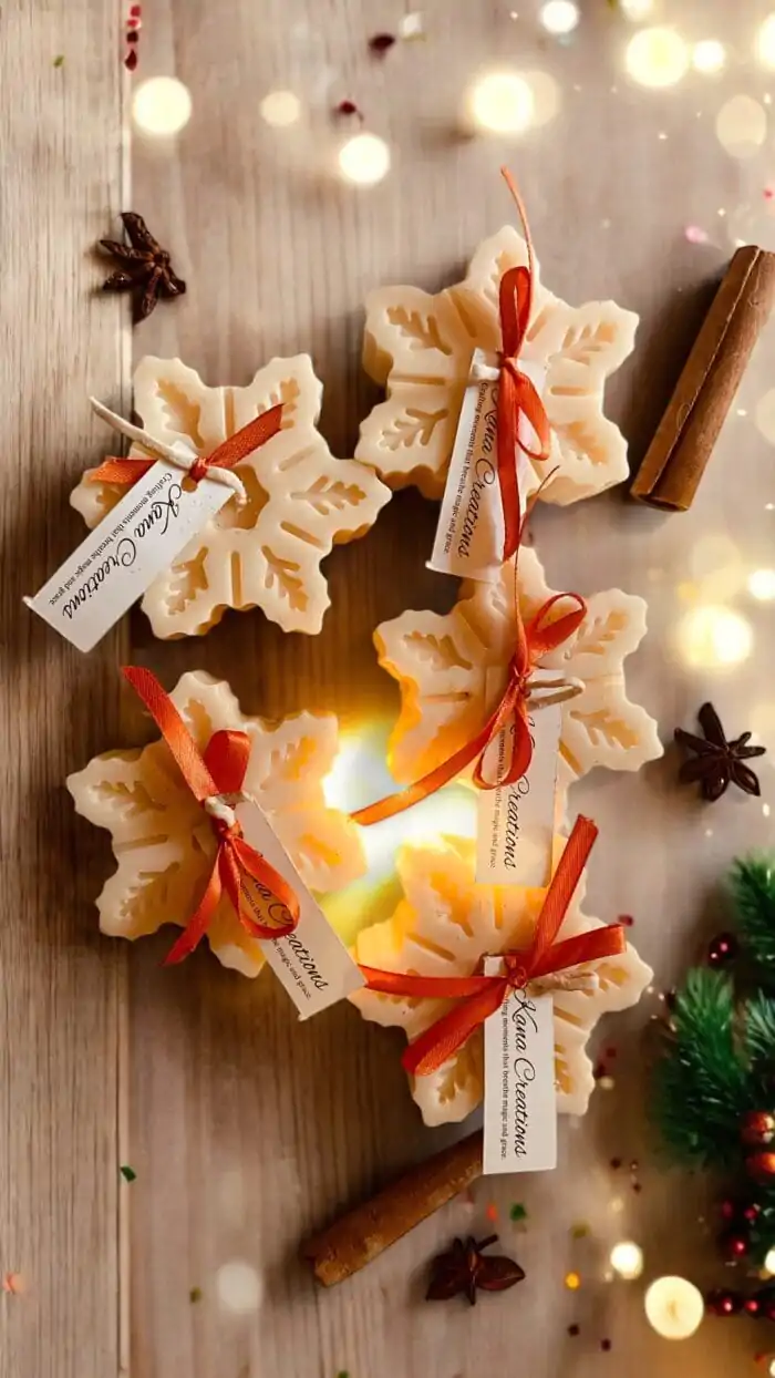 Sparkling snowflake christmas soy candle_kanacreations