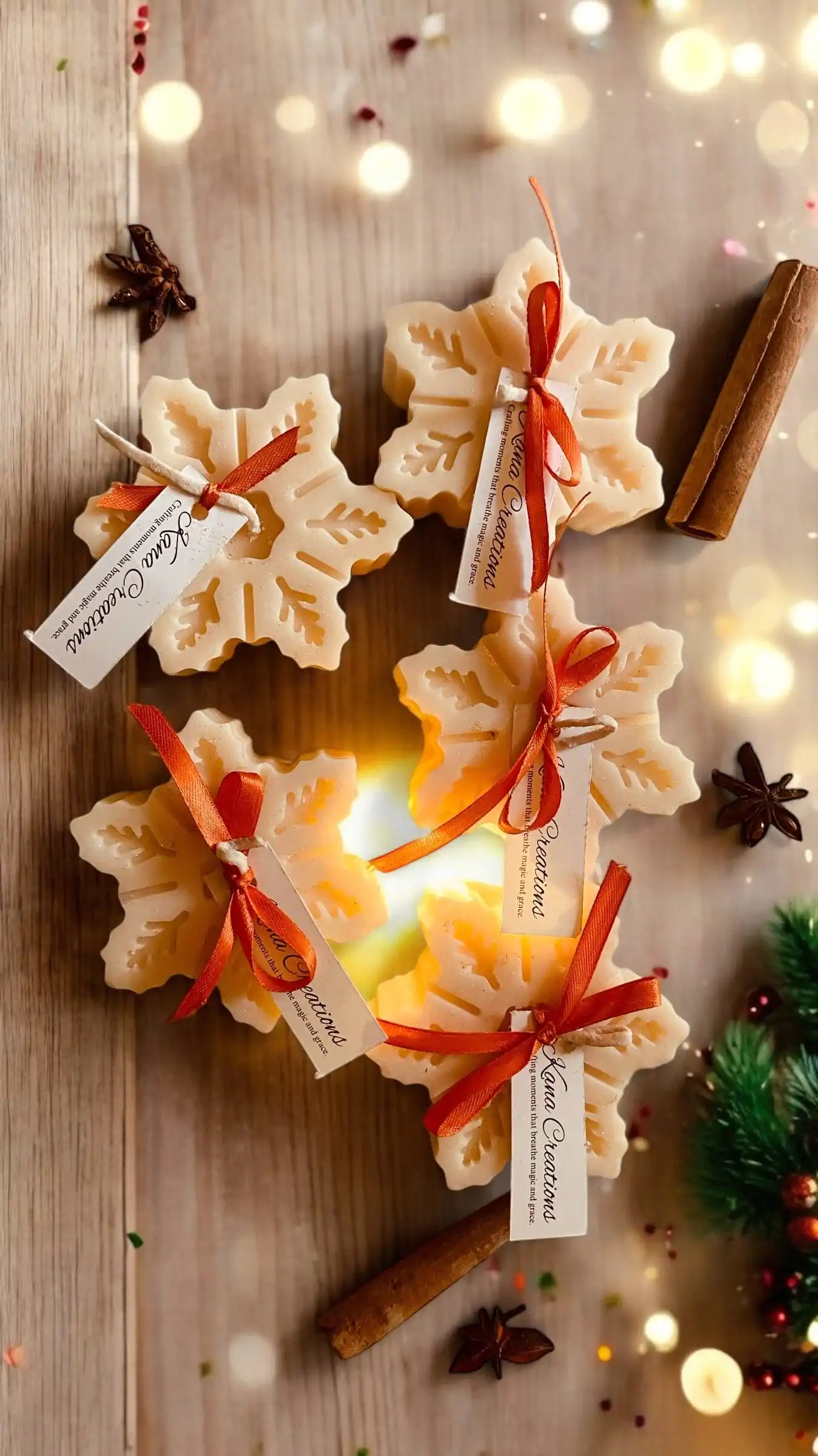 Sparkling snowflake christmas soy candle_kanacreations Sparkling snowflake christmas soy candle_kanacreations