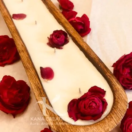 Limited Edition - Rose Elite 6 Wick Hand Carved Dough Soy Candle_kanacreations