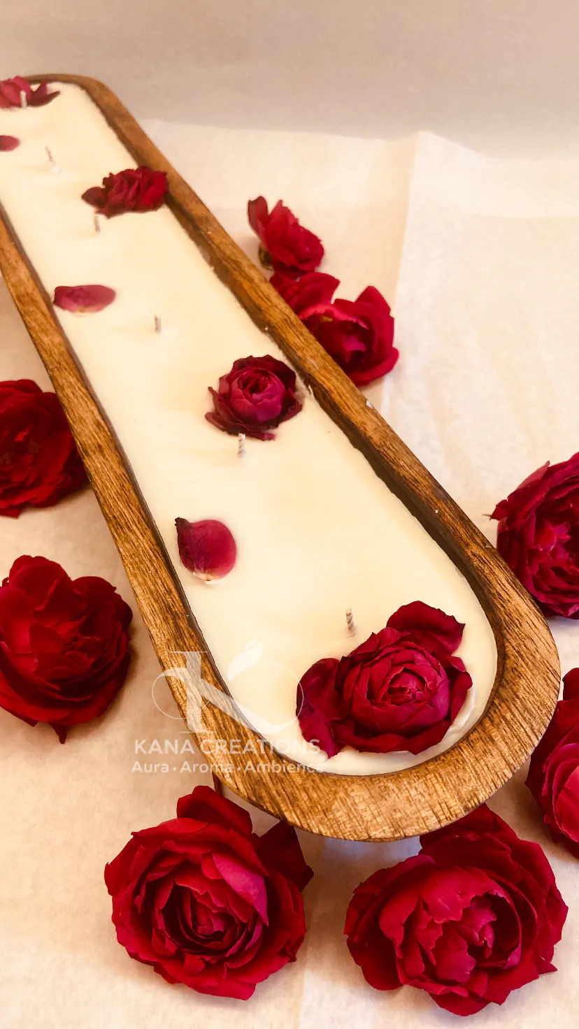 Limited Edition - Rose Elite 6 Wick Hand Carved Dough Soy Candle_kanacreations Limited Edition - Rose Elite 6 Wick Hand Carved Dough Soy Candle_kanacreations