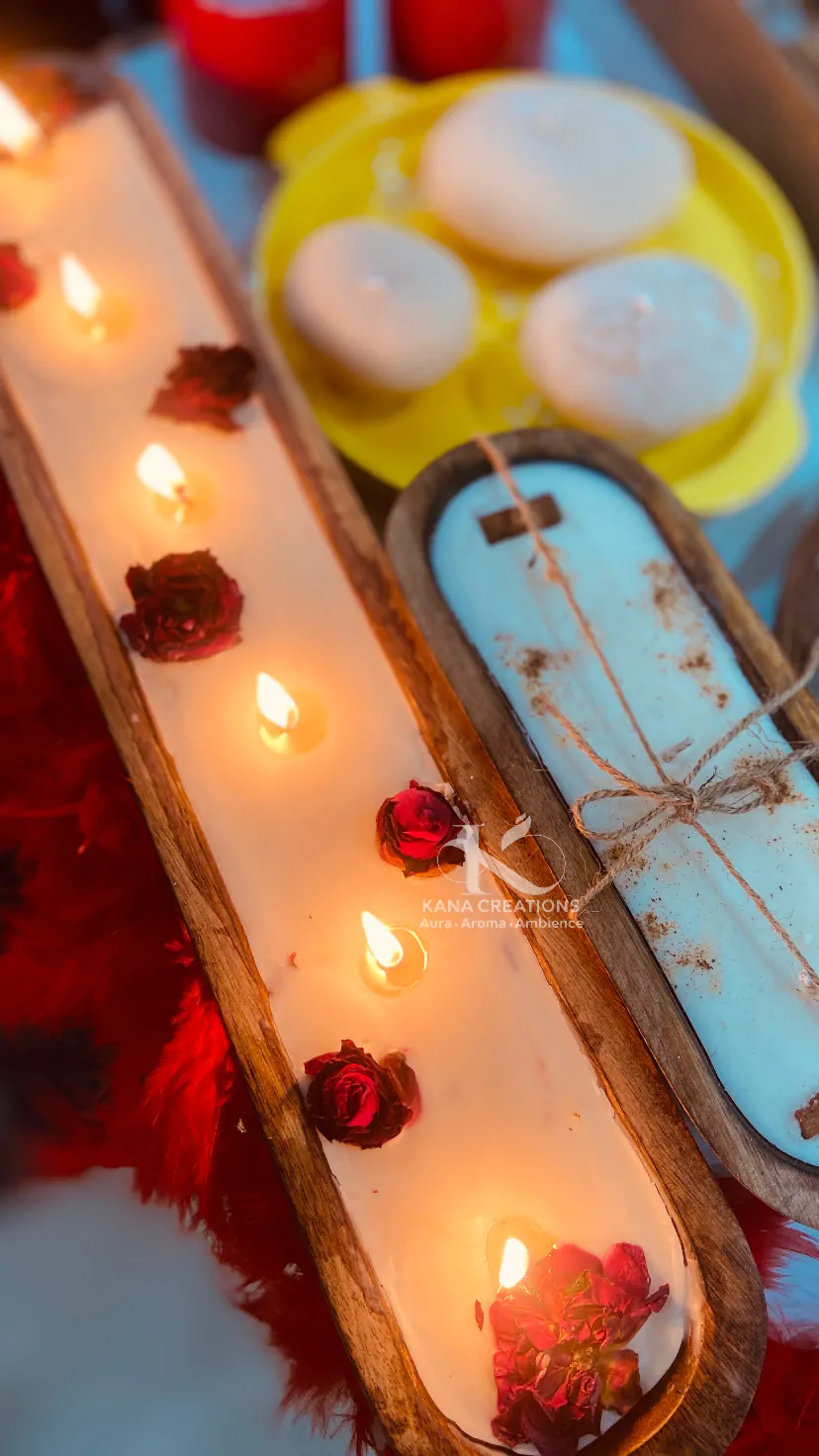 Limited Edition - Rose Elite 6 Wick Hand Carved Dough Soy Candle_kanacreations Limited Edition - Rose Elite 6 Wick Hand Carved Dough Soy Candle_kanacreations