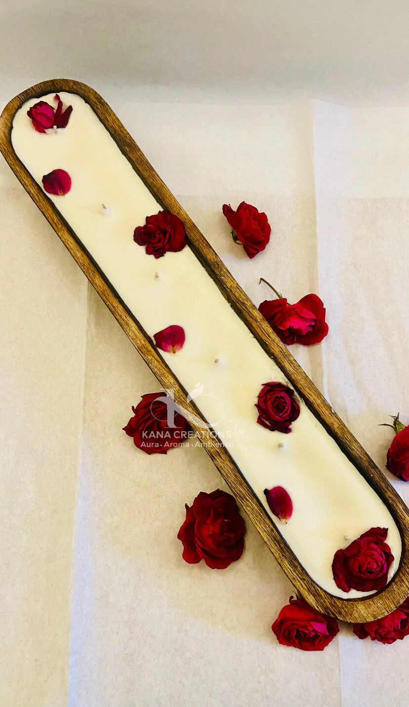 Limited Edition - Rose Elite 6 Wick Hand Carved Dough Soy Candle_kanacreations Limited Edition - Rose Elite 6 Wick Hand Carved Dough Soy Candle_kanacreations