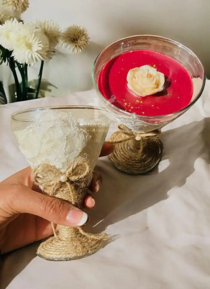 Valentine gift rose martini soy candles_kanacreations