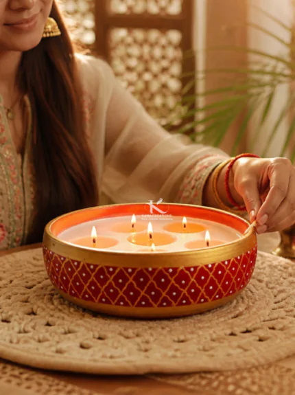 Sindoori Terracotta candle| Kana Creations