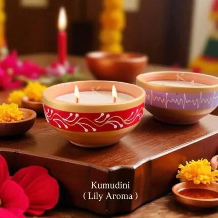 Kumudini _lily_terracotta candle