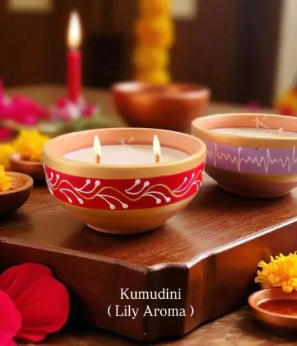 Kumudini _lily_terracotta candle