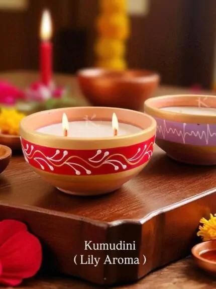 Kumudini _lily_terracotta candle