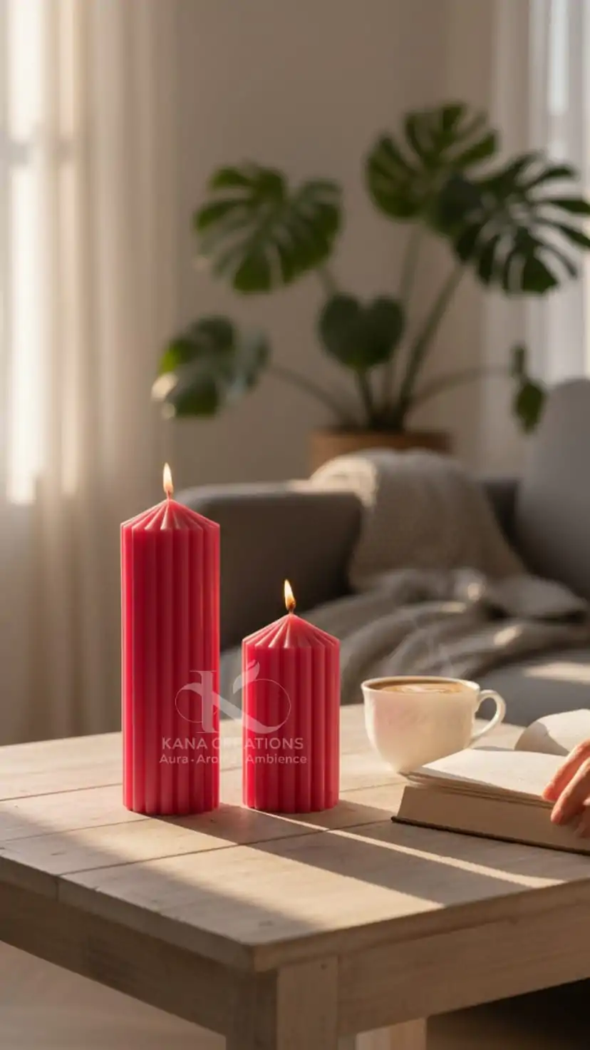 Christmas Gifts_Pastel Pink_Stripped pillar Soy scented Candles_Kana Creations.JPG