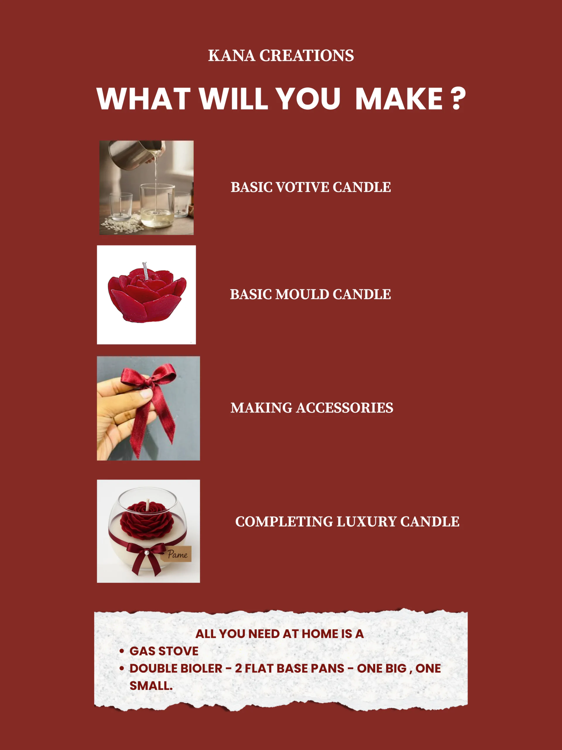 online candle making workshop | Kana Creations