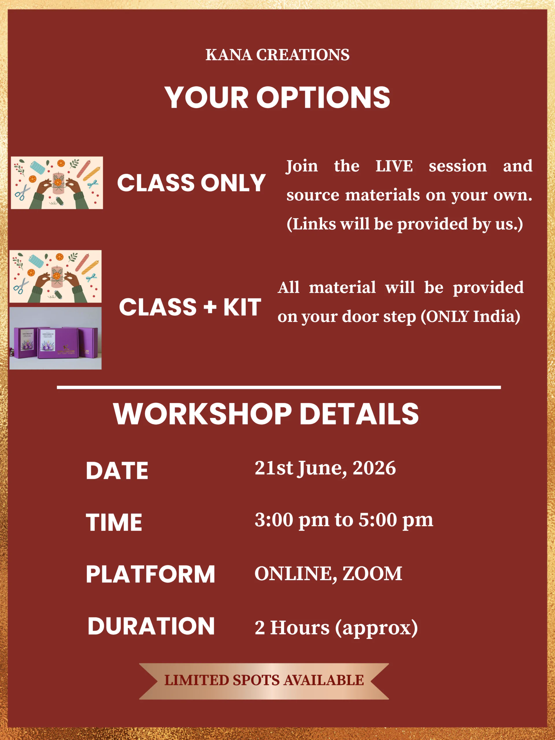online candle making workshop | Kana Creations
