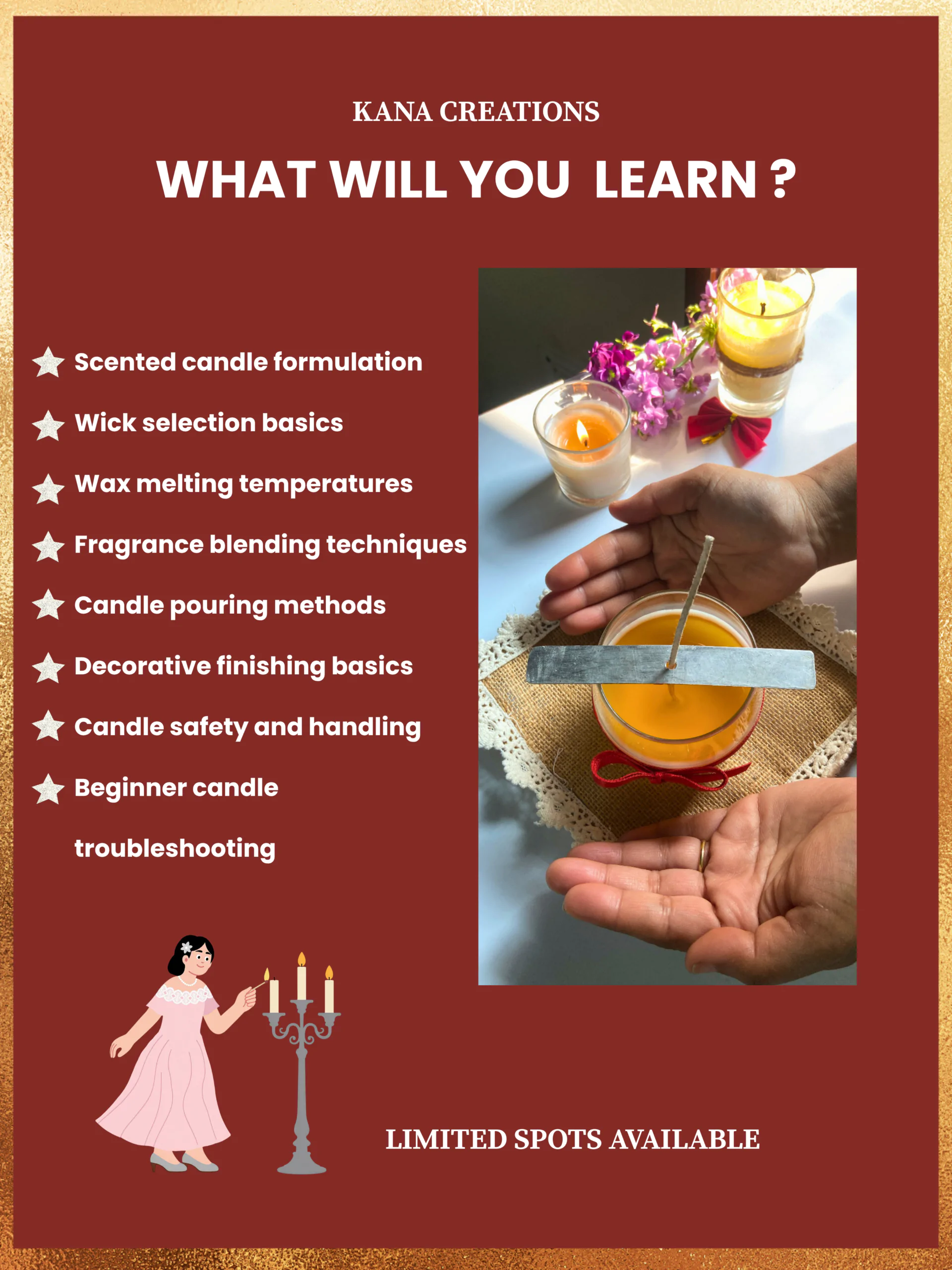 online candle making workshop | Kana Creations