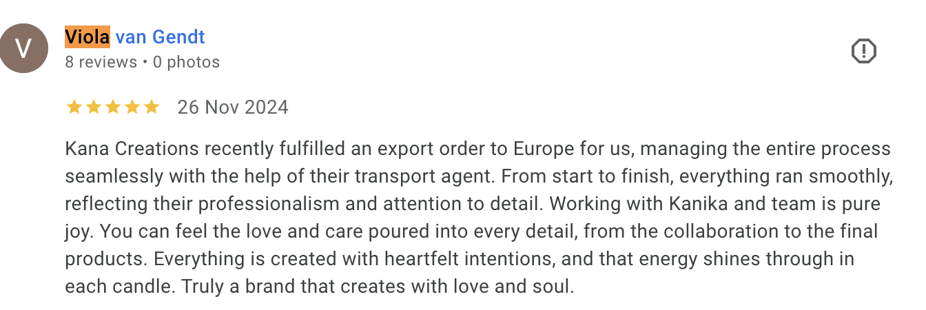 Netherlands export customer review kana creations