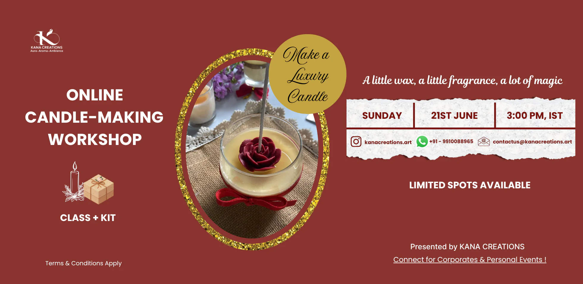 online candle making workshop | Kana Creations