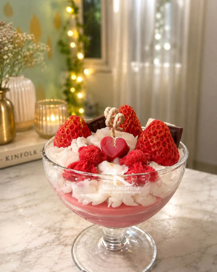 Whipped cream dessert soy candle-making hands-on Training kana creations