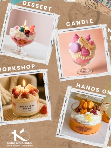 Whipped cream Dessert Soy Candle Making Hands-on Training kana creations