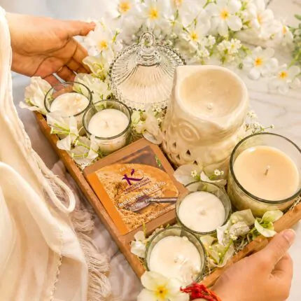 White Gift Tray with 6 handcrafted | Kana Creations