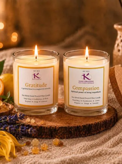 Gratitude and Compassion Intention Healing Candles Premium Gift Box | Kana Creations