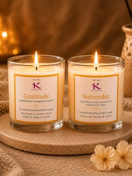 Gratitude and Surrender Intention Healing Candles Premium Gift Box Kana Creations..