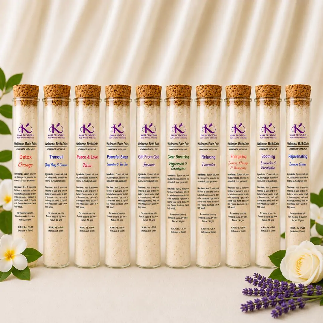 Pack of 3 Assorted Wellnes Bath Salts Kana Creations