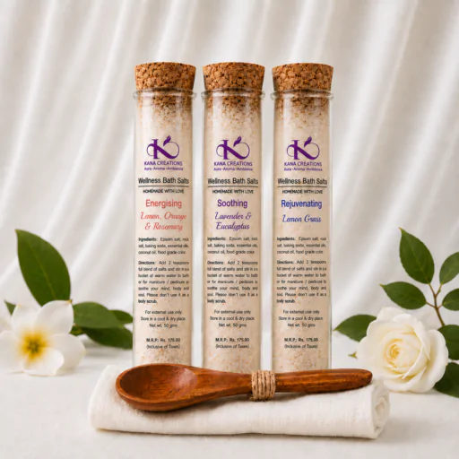Soothing & Rejuvenating Wellness Bath Salts Kana Creations Lemon, Rosemary, Orange, Lavender, Eucalyptus, Lemongrass