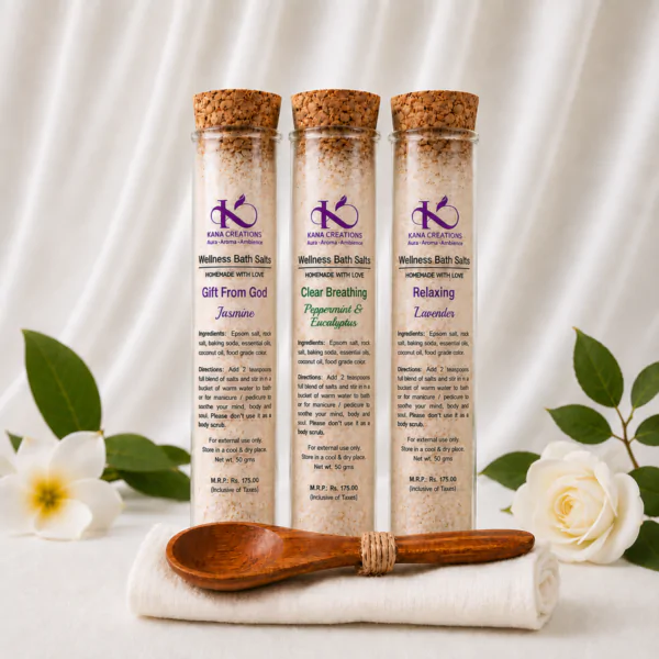 Unwinding Wellness Bath Salts Kana Creations Jasmine, Peppermint, Eucalyptus, Lavender